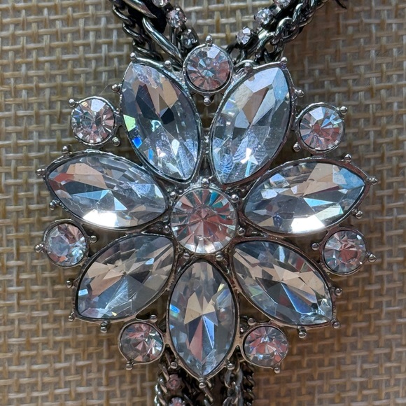 Betsey Johnson Jewelry - Betsey Johnson Silver and Black Crystal Necklace with Tassel